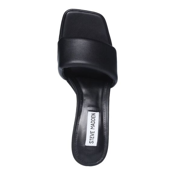 STEVE MADDEN Womens Black Snazzy Square Toe Stiletto Slip On Heeled Sandal 7 M - Picture 3 of 5